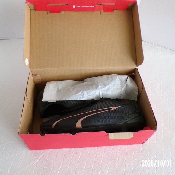 PUMA MEN'S BRAND NEW ULTRA PLAY FIRM GROUND FG BLACK AND ROSE SOCCER CLEATS - Picture 4 of 15